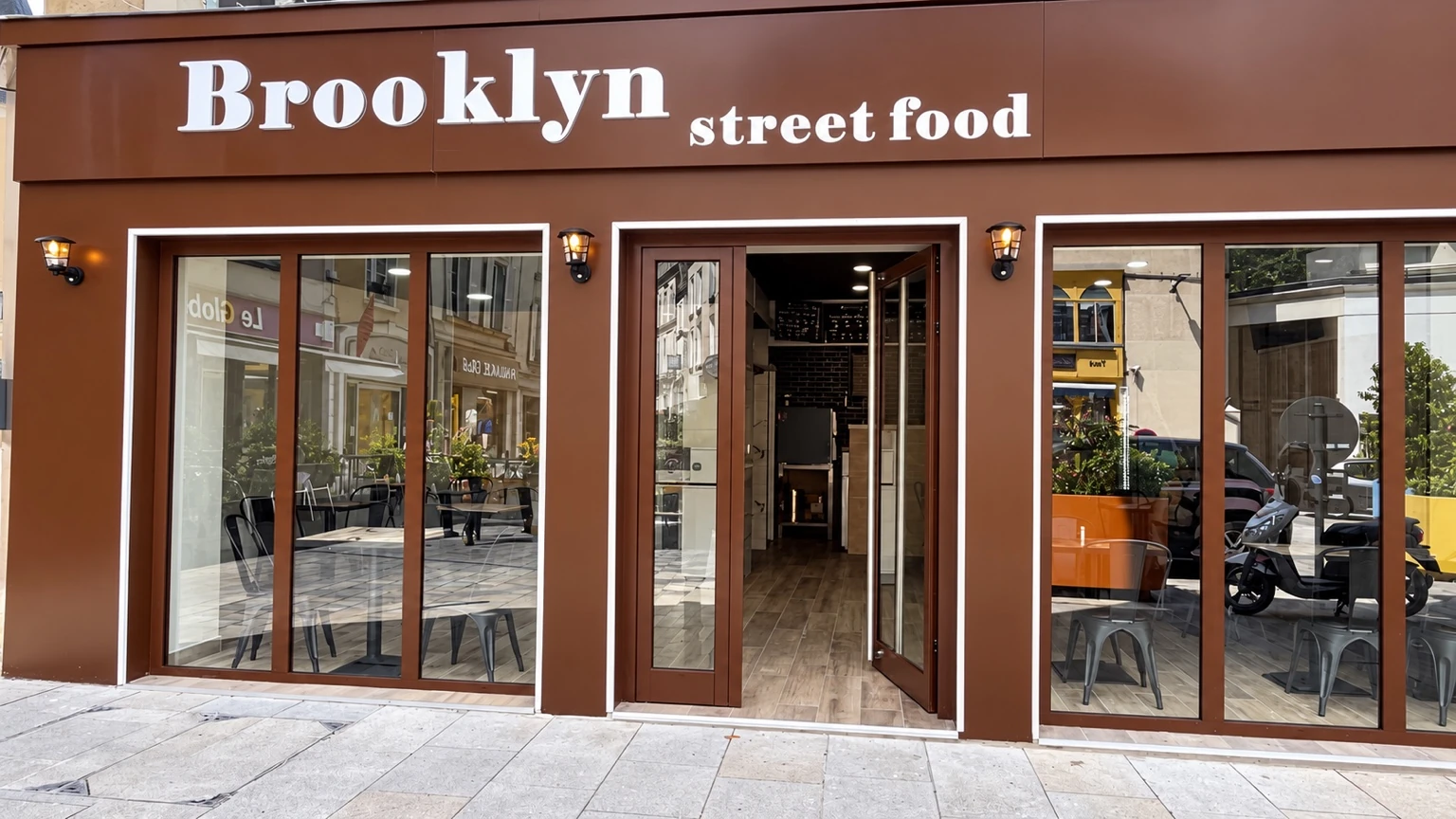 Façade du restaurant Brooklyn Street Food à Sablé-sur-Sarthe