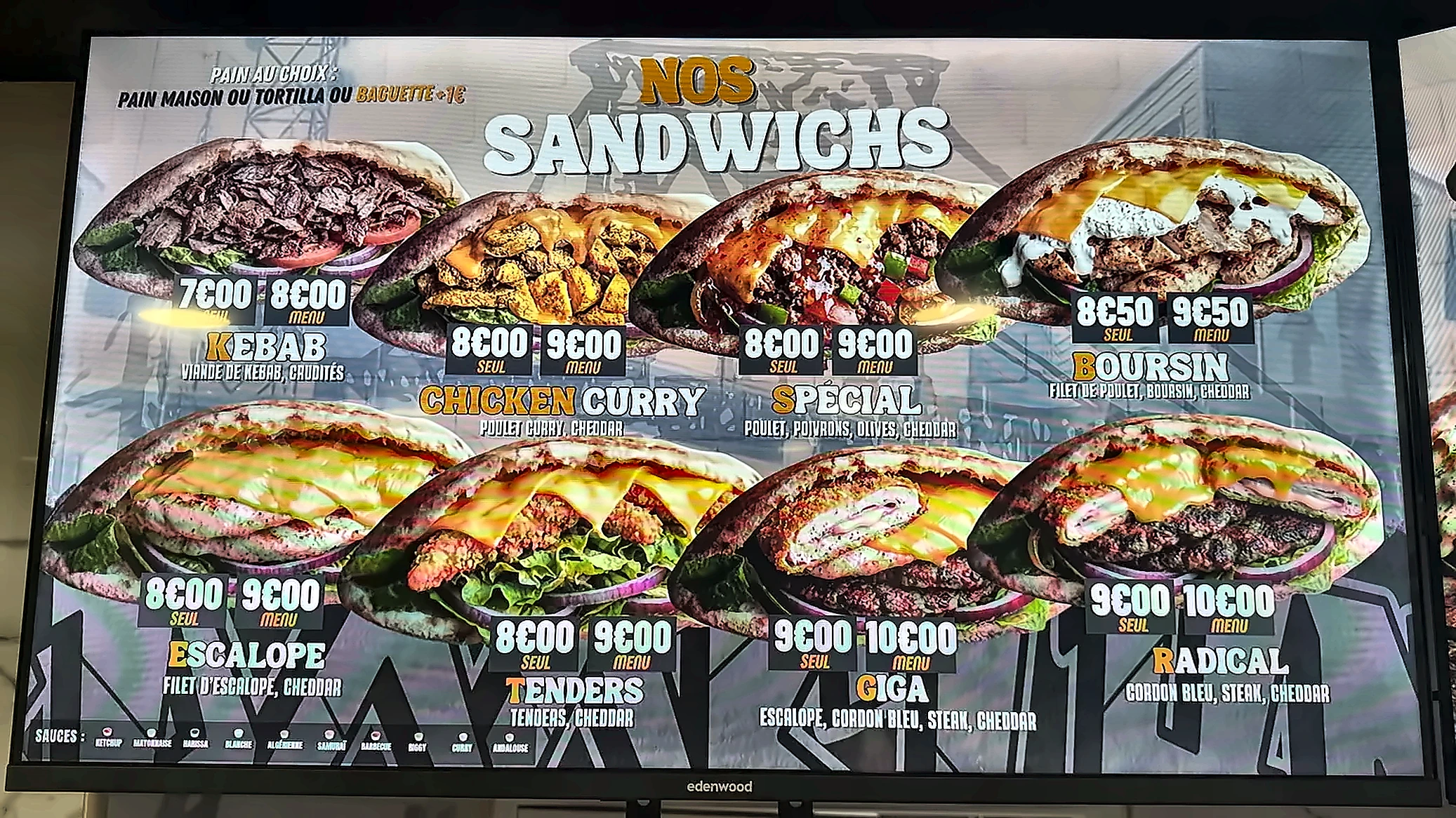 Photo du panneau sandwichs de Brooklyn Street Food