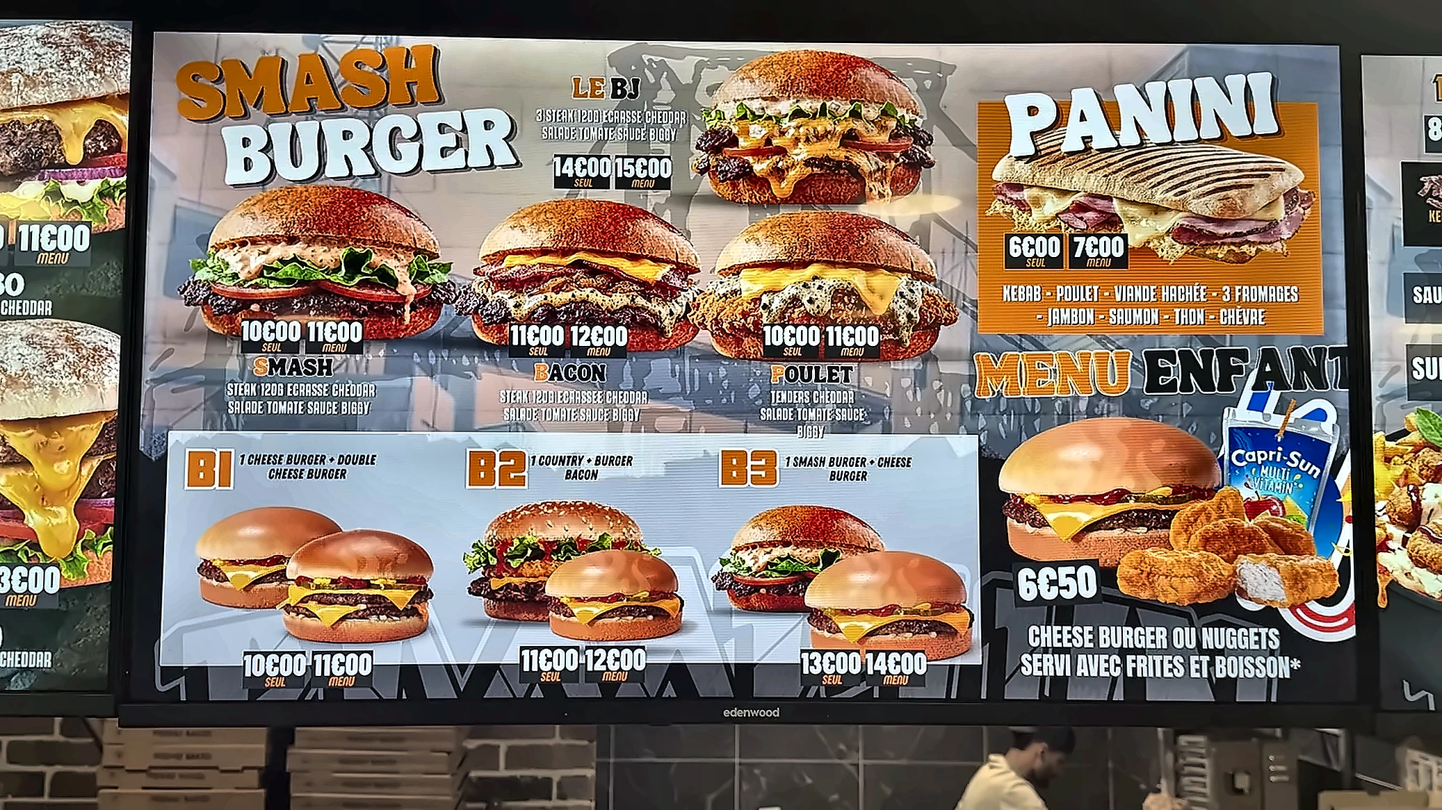 Photo du panneau smash burgers, paninis & menu enfant de Brooklyn Street Food
